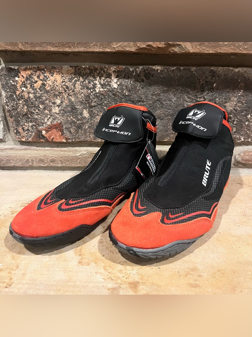 Brute Inception Orange Suede and Black Wrestling Shoes
